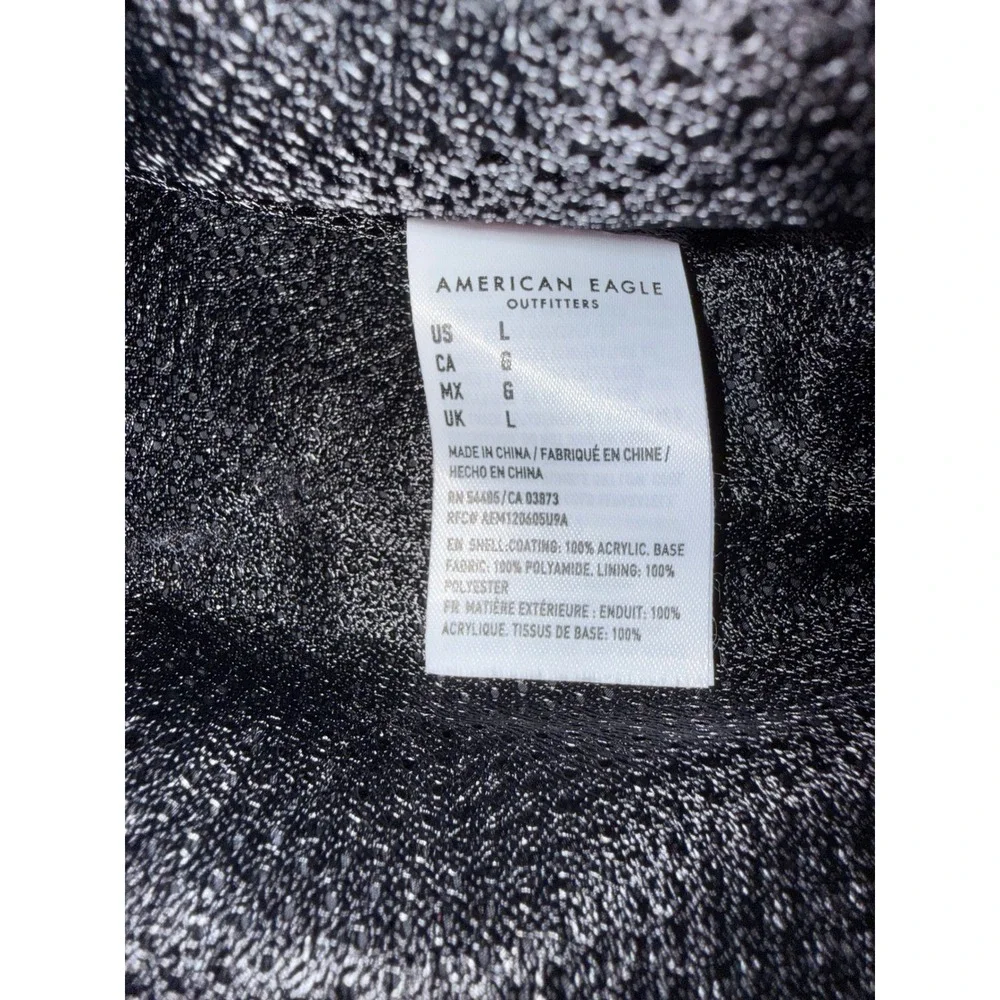 American Eagle Mens Performance Outerwear Utility Vest Black Nylon Cargo Large